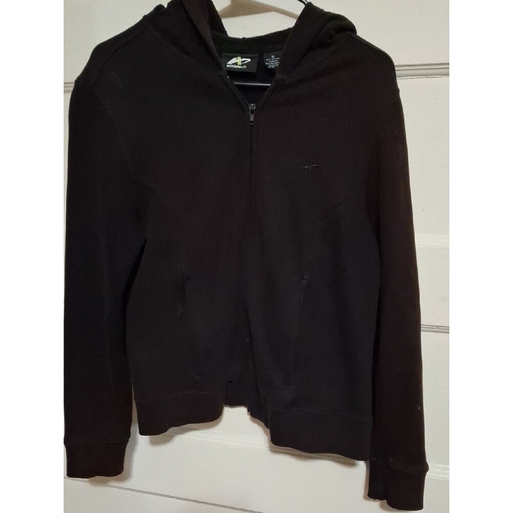Athletech Black Hooded Full-Zip Jacket (Mis129)